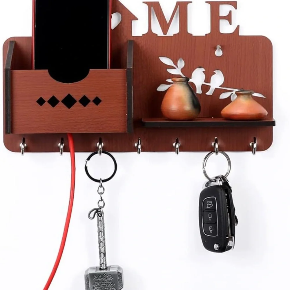 BNIB SEHAZ ARTWORKS Wooden Key Holder for Wall